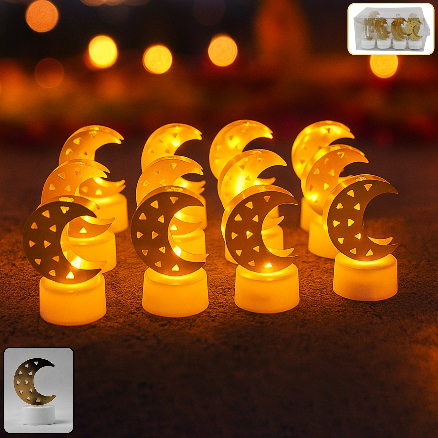 Decorative Moon Shaped Flameless LED Candles Decorative Moon Shaped Flameless LED Candles